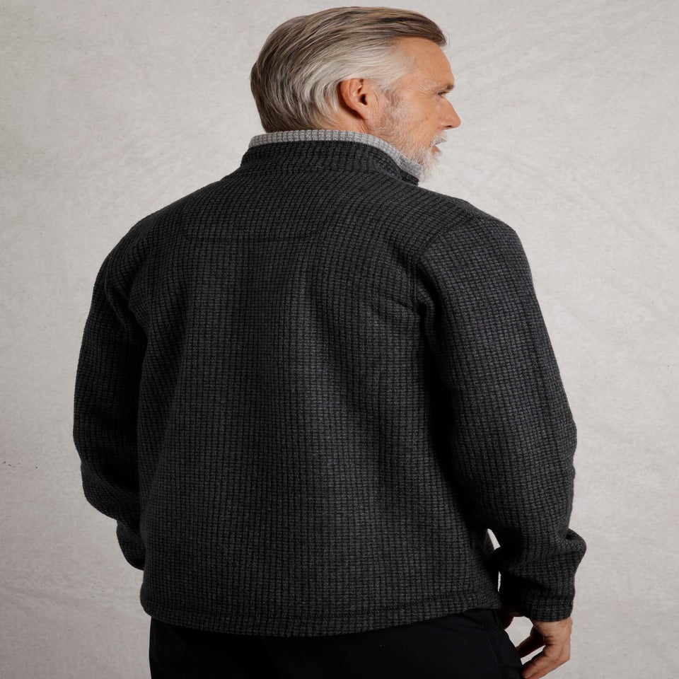 Weird Fish Black Shires Full Zip Grid Fleece