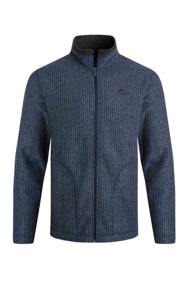 Weird Fish Navy Shires Full Zip Grid Fleece