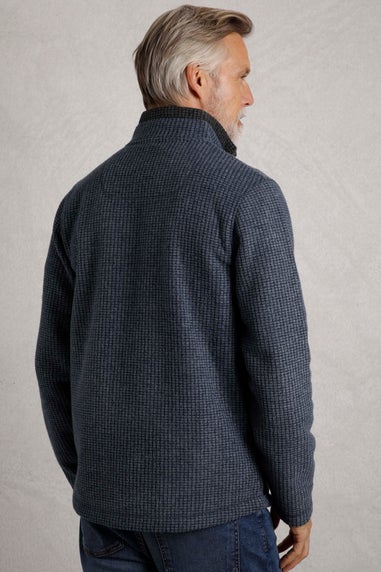 Weird Fish Navy Shires Full Zip Grid Fleece