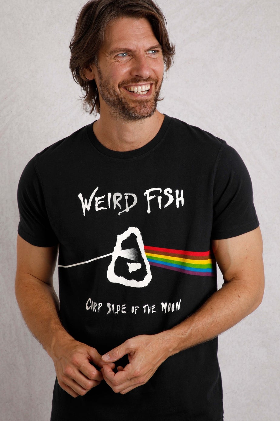 Weird Fish Black Carp Side Front Print Artist T-Shirt
