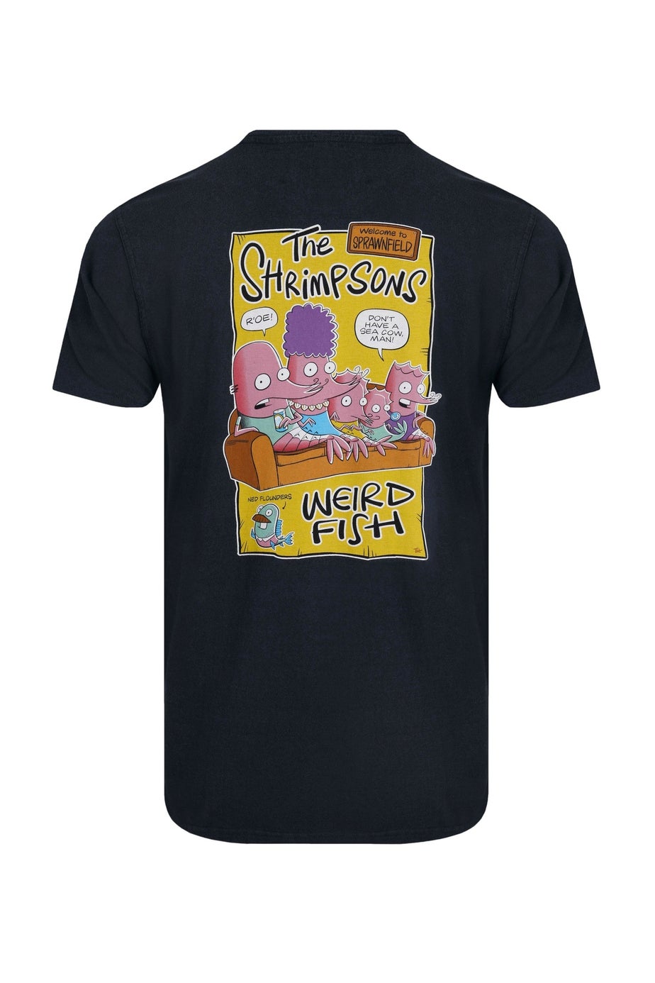 Weird Fish Navy Shrimpsons Back Print Artist T-Shirt