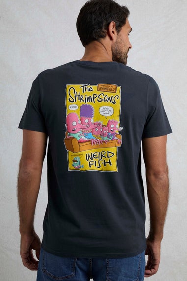 Weird Fish Navy Shrimpsons Back Print Artist T-Shirt