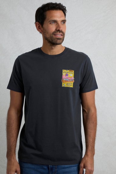 Weird Fish Navy Shrimpsons Back Print Artist T-Shirt