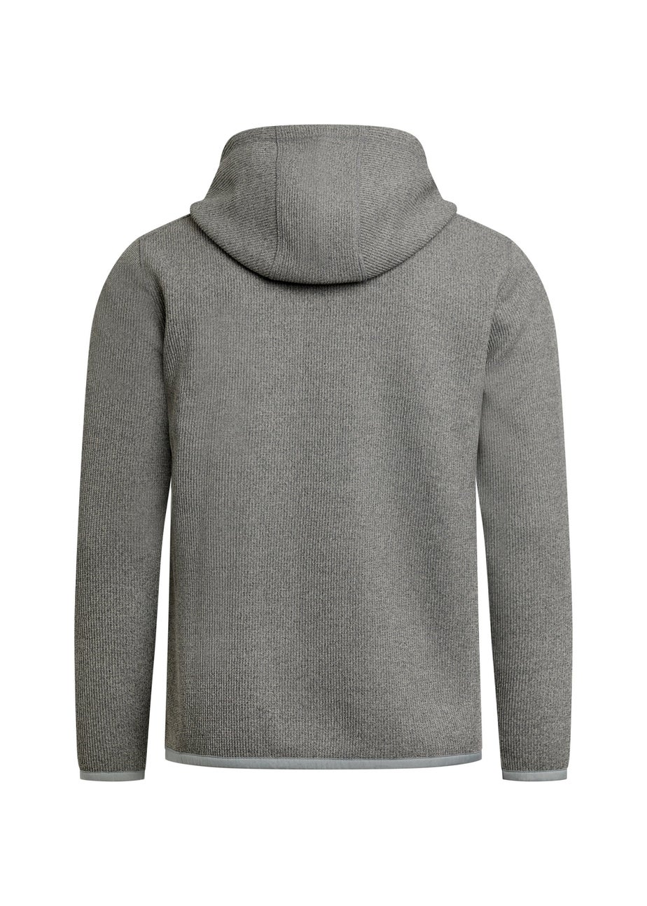 Weird Fish Grey Lockie Full Zip Bonded Fleece Hoodie