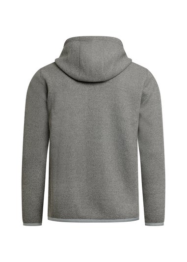 Weird Fish Grey Lockie Full Zip Bonded Fleece Hoodie