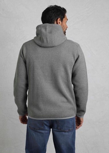Weird Fish Grey Lockie Full Zip Bonded Fleece Hoodie