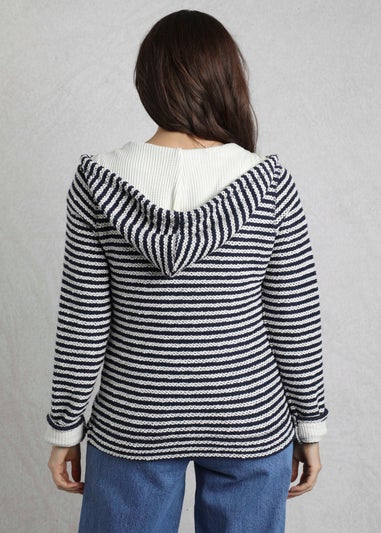 Weird Fish Cream Fisher Full Zip Stripe Macaroni Hoodie