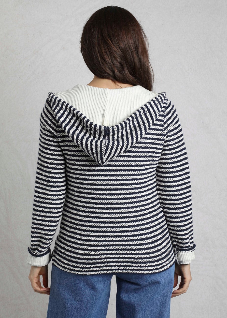 Weird Fish Cream Fisher Full Zip Stripe Macaroni Hoodie