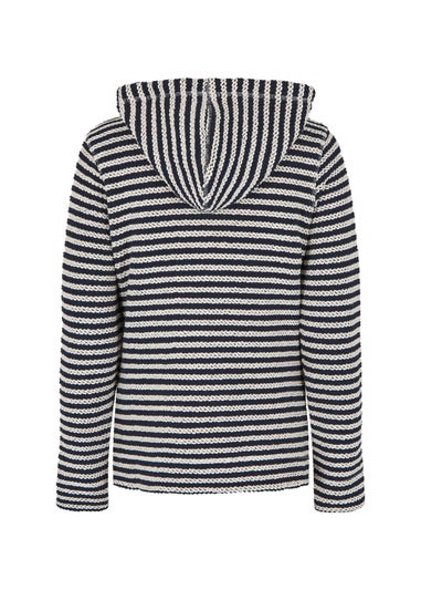 Weird Fish Cream Fisher Full Zip Stripe Macaroni Hoodie