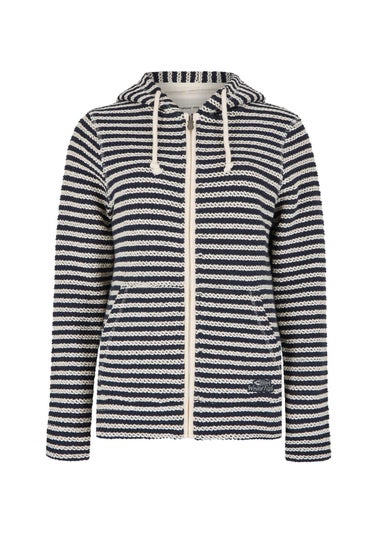 Weird Fish Cream Fisher Full Zip Stripe Macaroni Hoodie