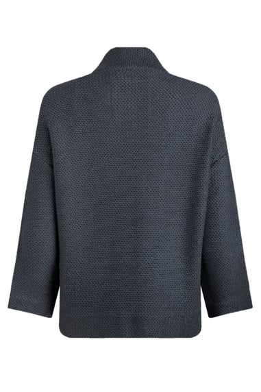 Weird Fish Navy Santosh Cropped Macaroni Kimono Cardigan