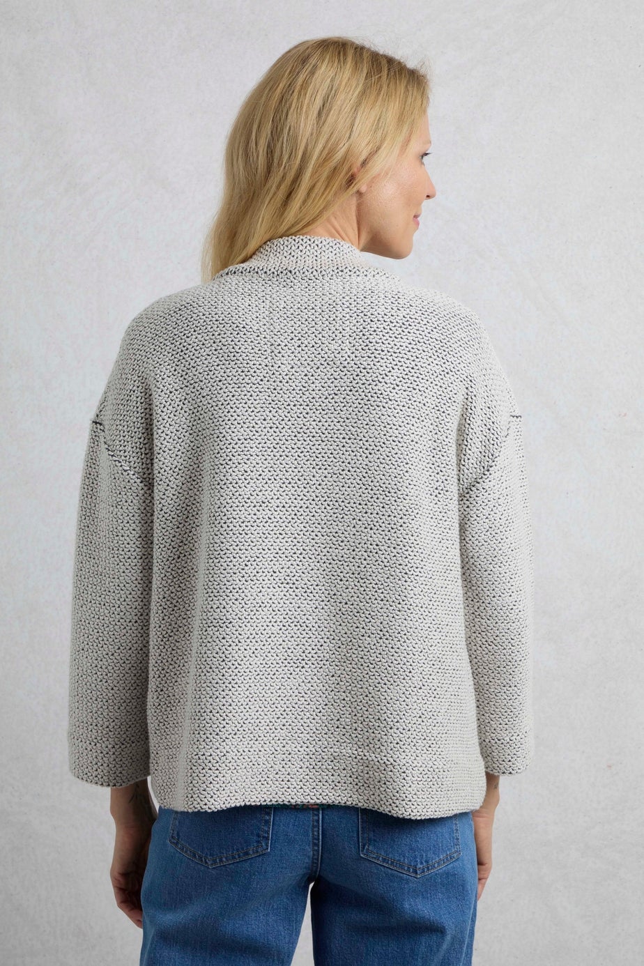 Weird Fish Cream Santosh Cropped Macaroni Kimono Cardigan