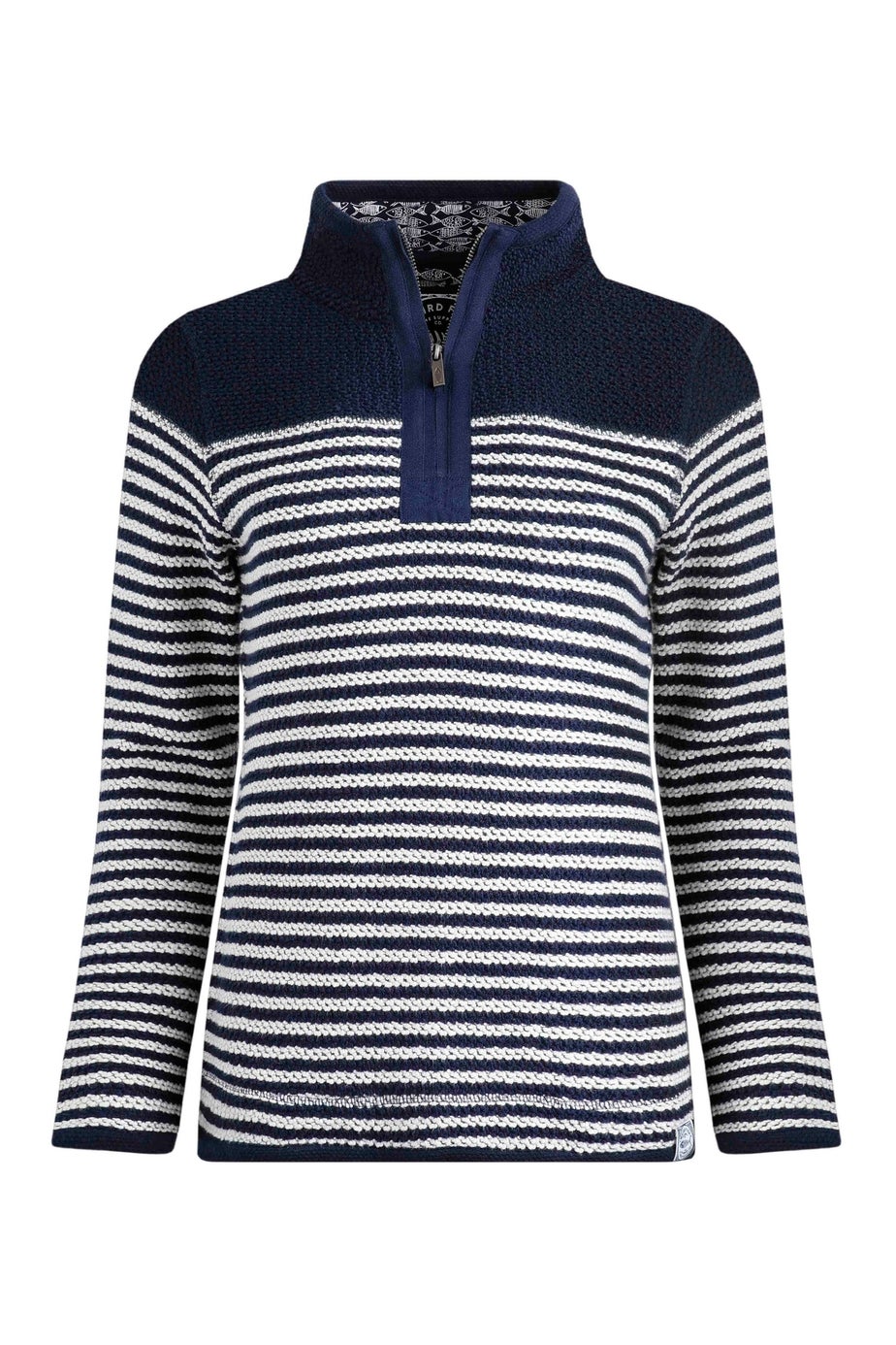 Weird Fish Navy Juliet 1/4 Zip Stripe Macaroni