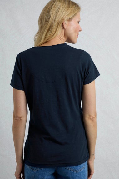 Weird Fish Navy No Rain No Flowers Slub Pocket T-Shirt