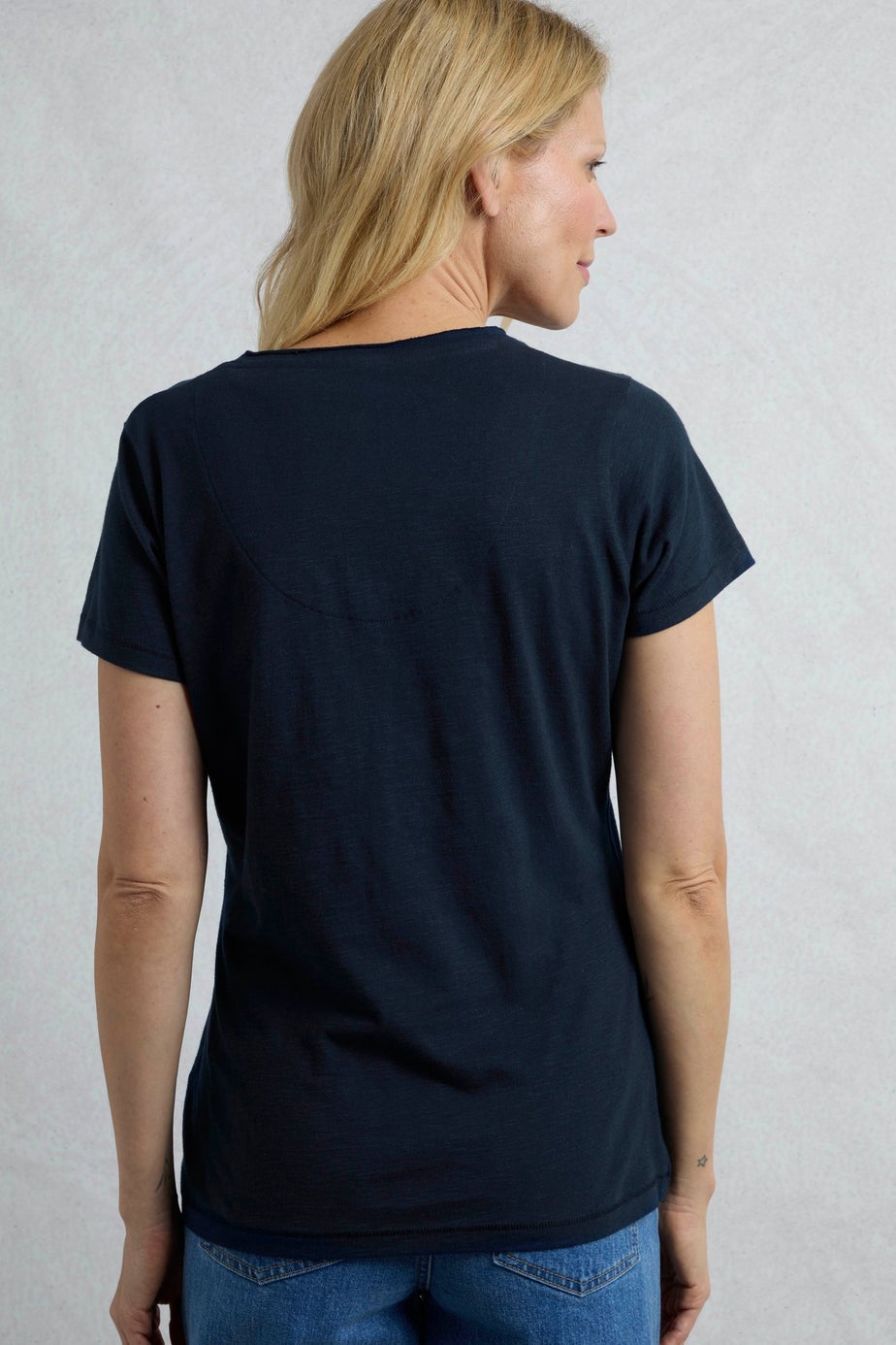 Weird Fish Navy No Rain No Flowers Slub Pocket T-Shirt