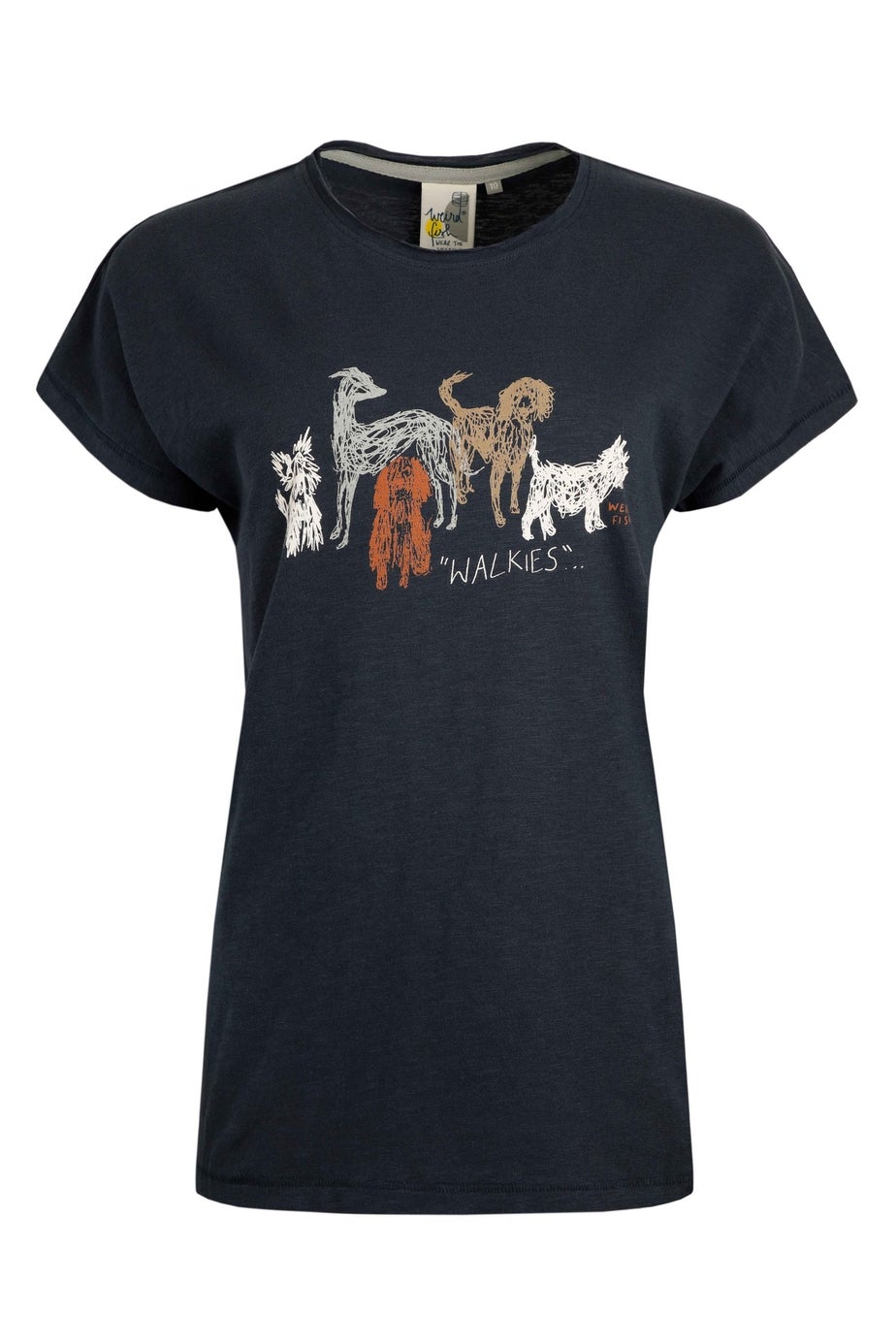 Weird Fish Navy Walkies Slub T-Shirt