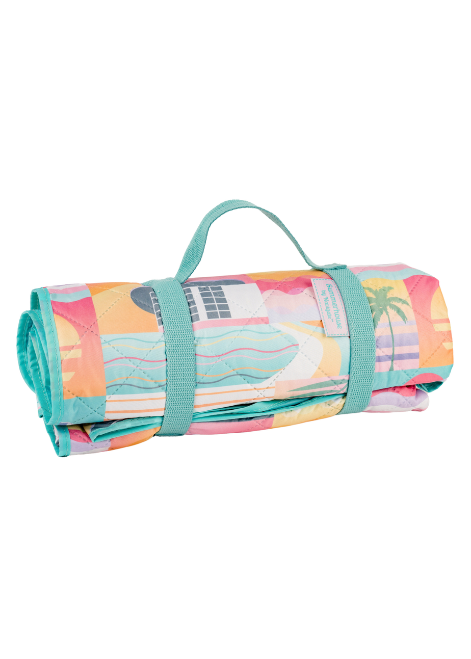 Summerhouse by Navigate Coconut Grove XL Quilted Picnic Blanket - Ocean Drive