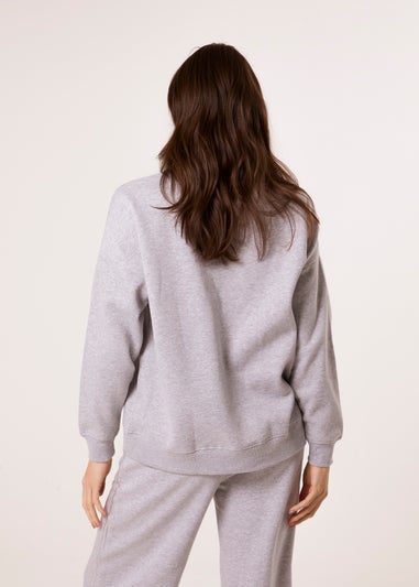 Blue Vanilla Grey Weekend Denim Applique Sweatshirt