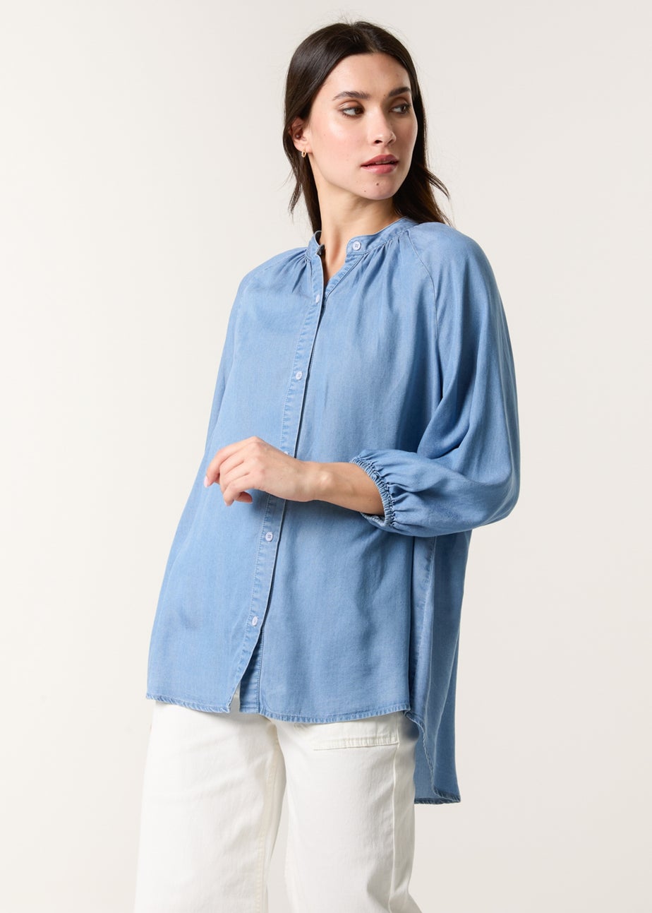 Blue Vanilla Denim Button Front Denim Blouse