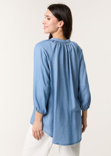 Blue Vanilla Denim Button Front Denim Blouse