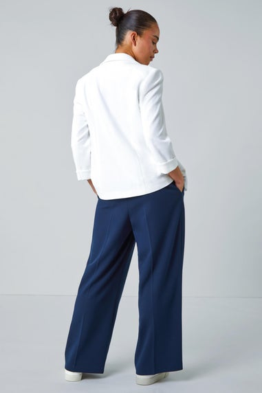 Roman Ivory Petite 3/4 Sleeve Classic Stretch Blazer