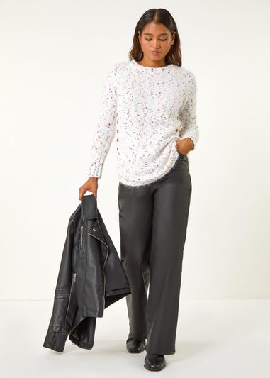 Roman Ivory Nep Curved Hem Jumper