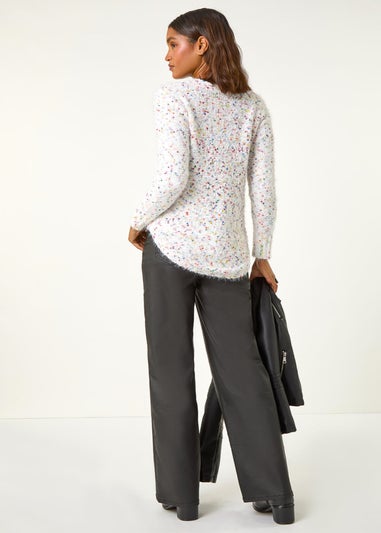 Roman Ivory Nep Curved Hem Jumper