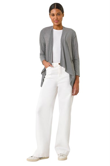 Roman Black Waterfall Stetch Jersey Cardigan