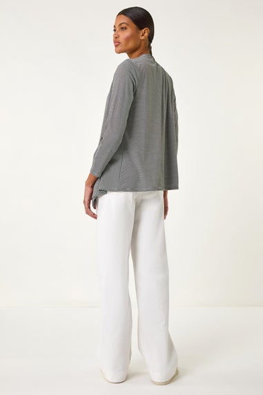 Roman Black Waterfall Stetch Jersey Cardigan