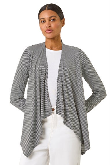 Roman Black Waterfall Stetch Jersey Cardigan