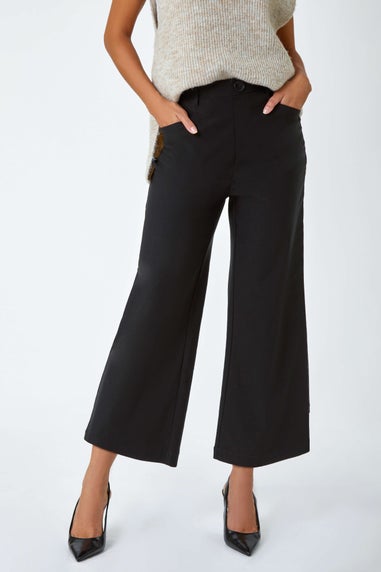 Roman Black  Cropped Stretch Culotte