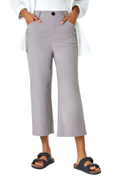 Roman Taupe Cropped Stretch Culotte