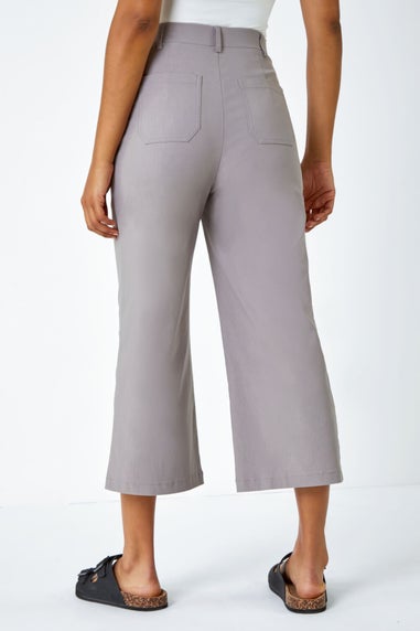Roman Taupe Cropped Stretch Culotte