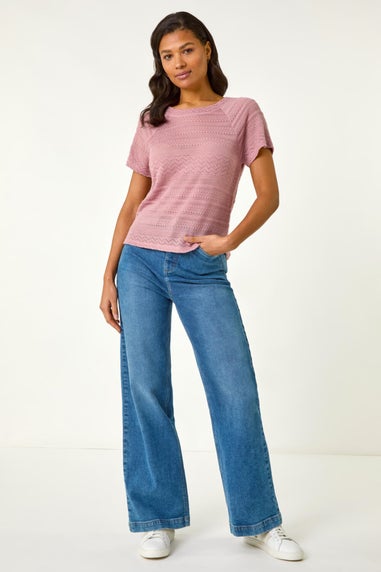 Roman Rose Crochet Knit Top