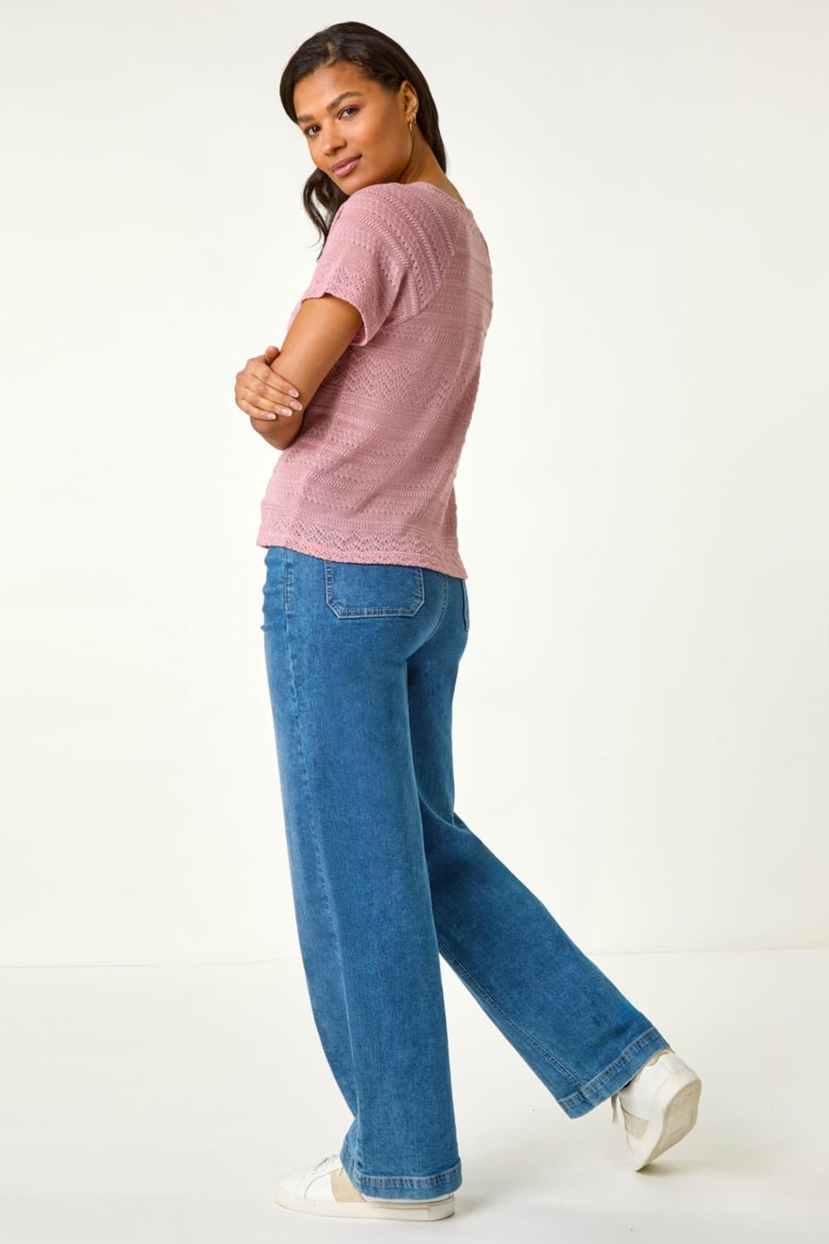 Roman Rose Crochet Knit Top