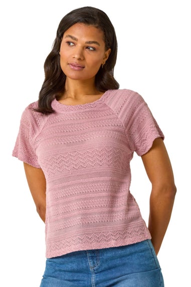 Roman Rose Crochet Knit Top