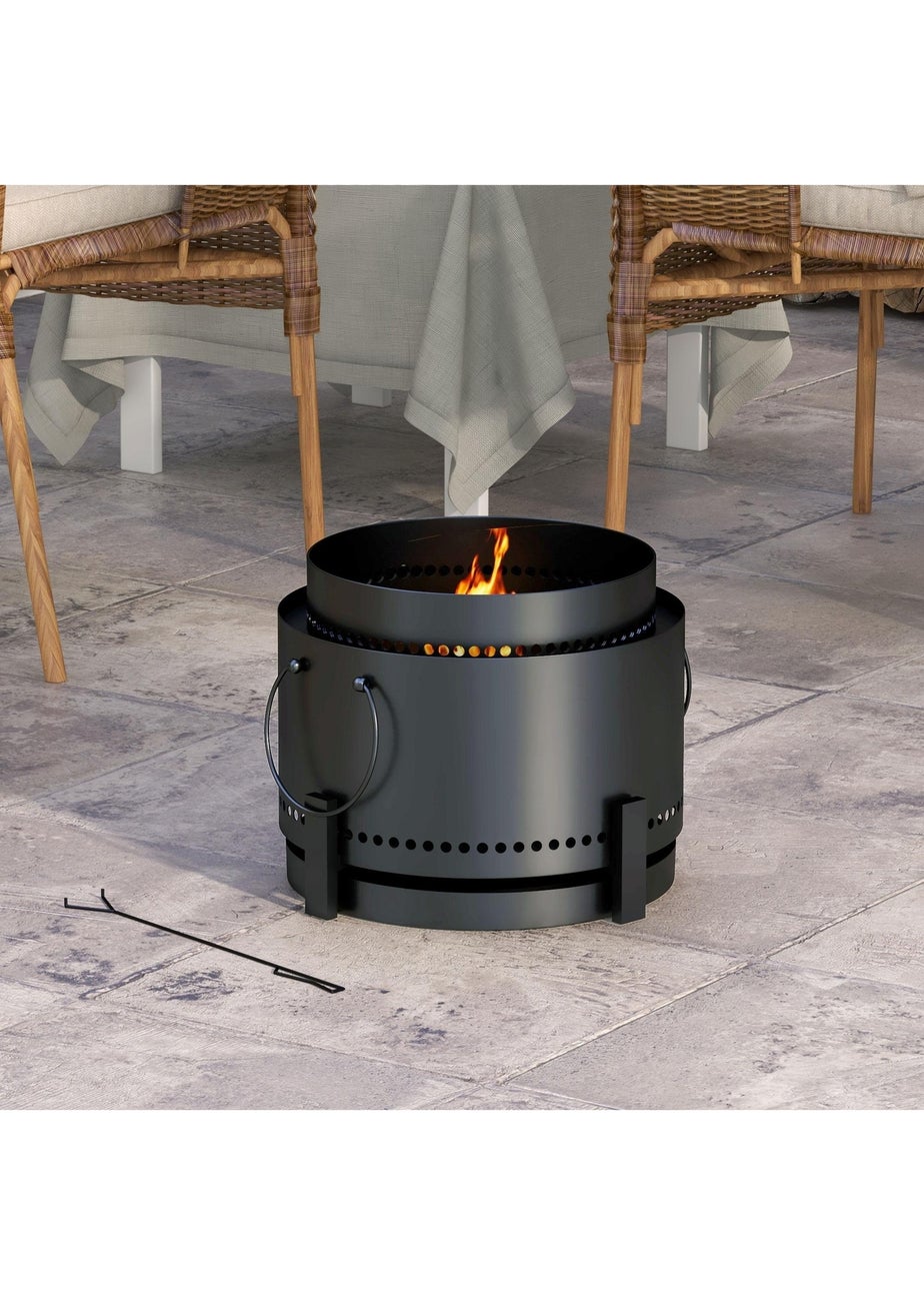 Outsunny Smokeless Wood Burning Firepit Metal Fire Pit