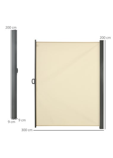 Outsunny Retractable Side Awning Screen Fence Patio Privacy Divider