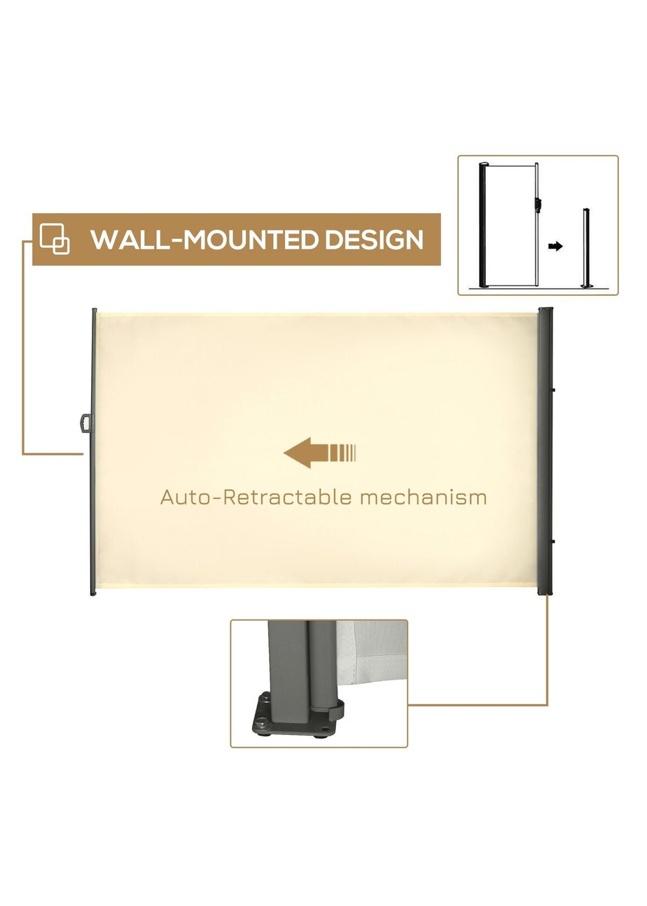 Outsunny Retractable Side Awning Screen Fence Patio Privacy Divider