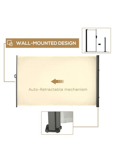 Outsunny Retractable Side Awning Screen Fence Patio Privacy Divider