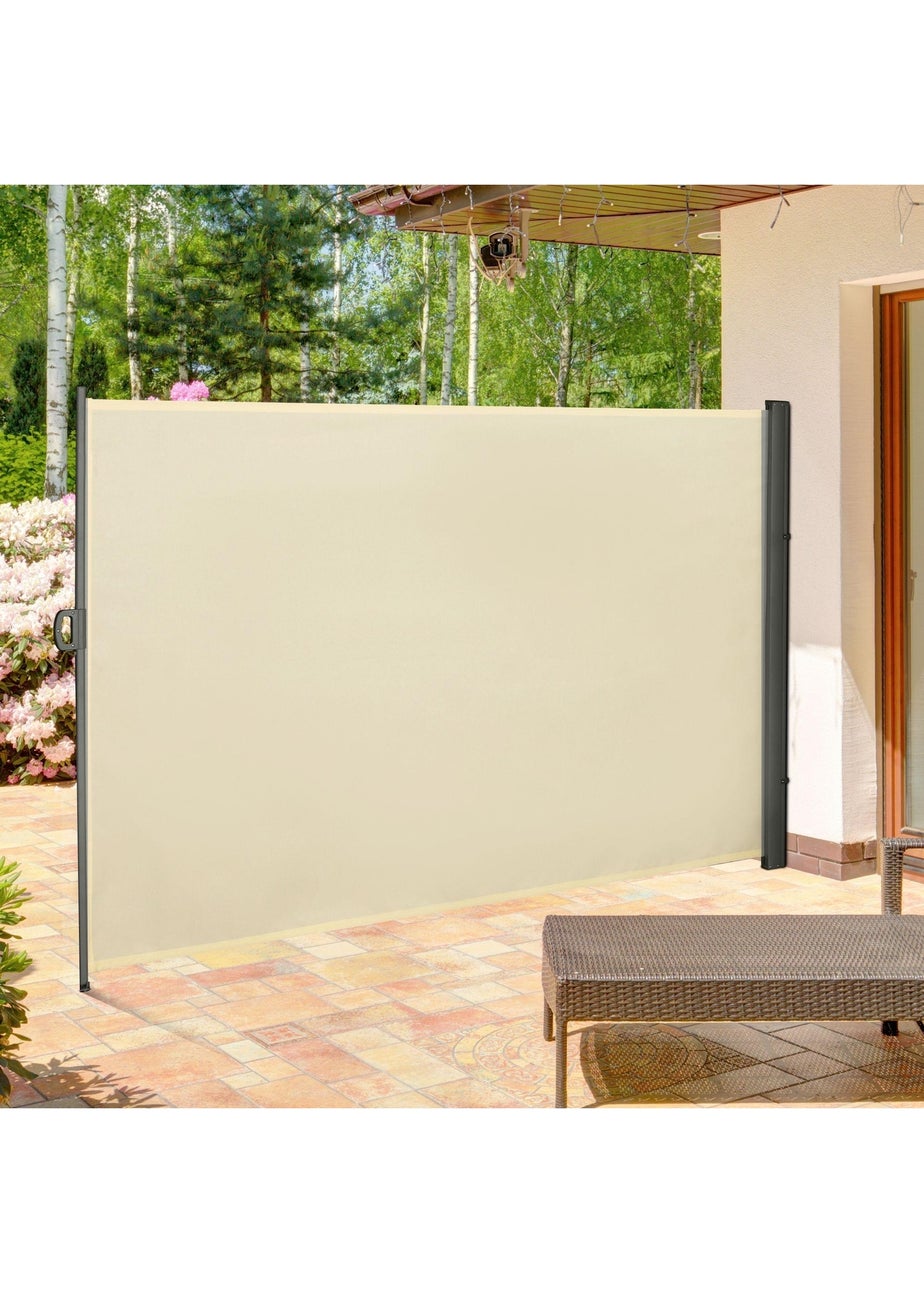 Outsunny Retractable Side Awning Screen Fence Patio Privacy Divider