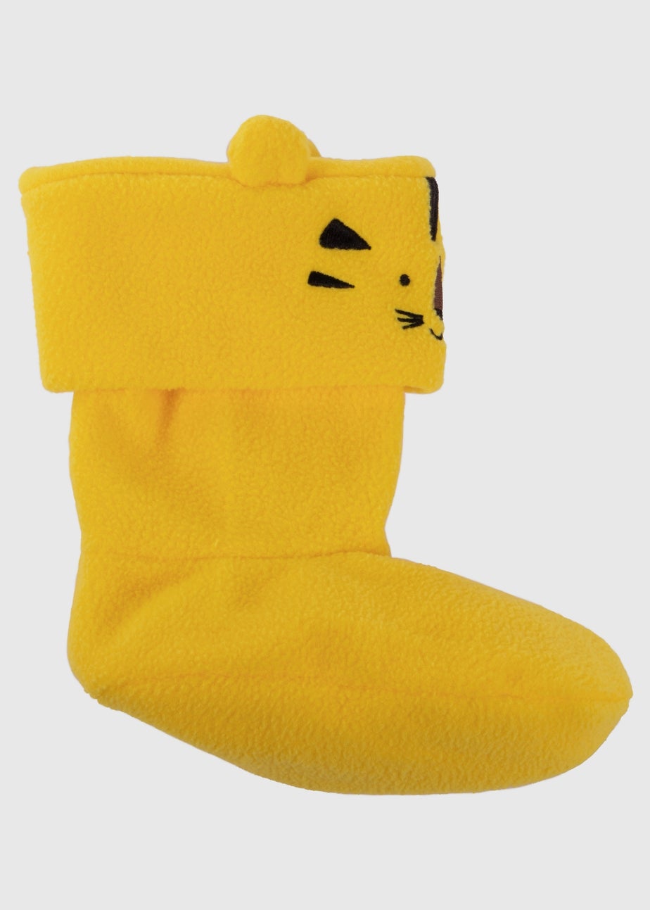 Totes Cirrus Yellow Childrens Novelty Welly Liner