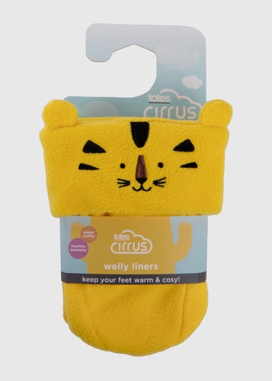 Totes Cirrus Yellow Childrens Novelty Welly Liner