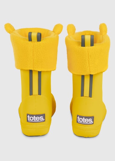 Totes Cirrus Yellow Childrens Novelty Welly Liner
