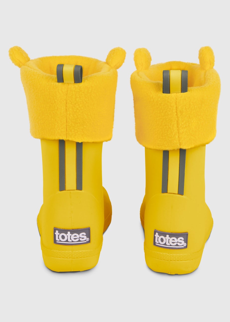 Totes Cirrus Yellow Childrens Novelty Welly Liner