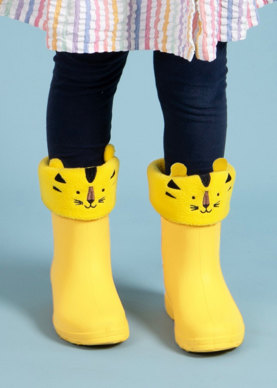 Totes Cirrus Yellow Childrens Novelty Welly Liner