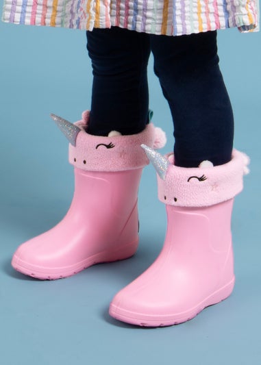 Totes Cirrus Pink Childrens Novelty Welly Liner