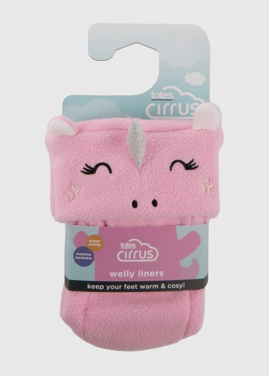 Totes Cirrus Pink Childrens Novelty Welly Liner