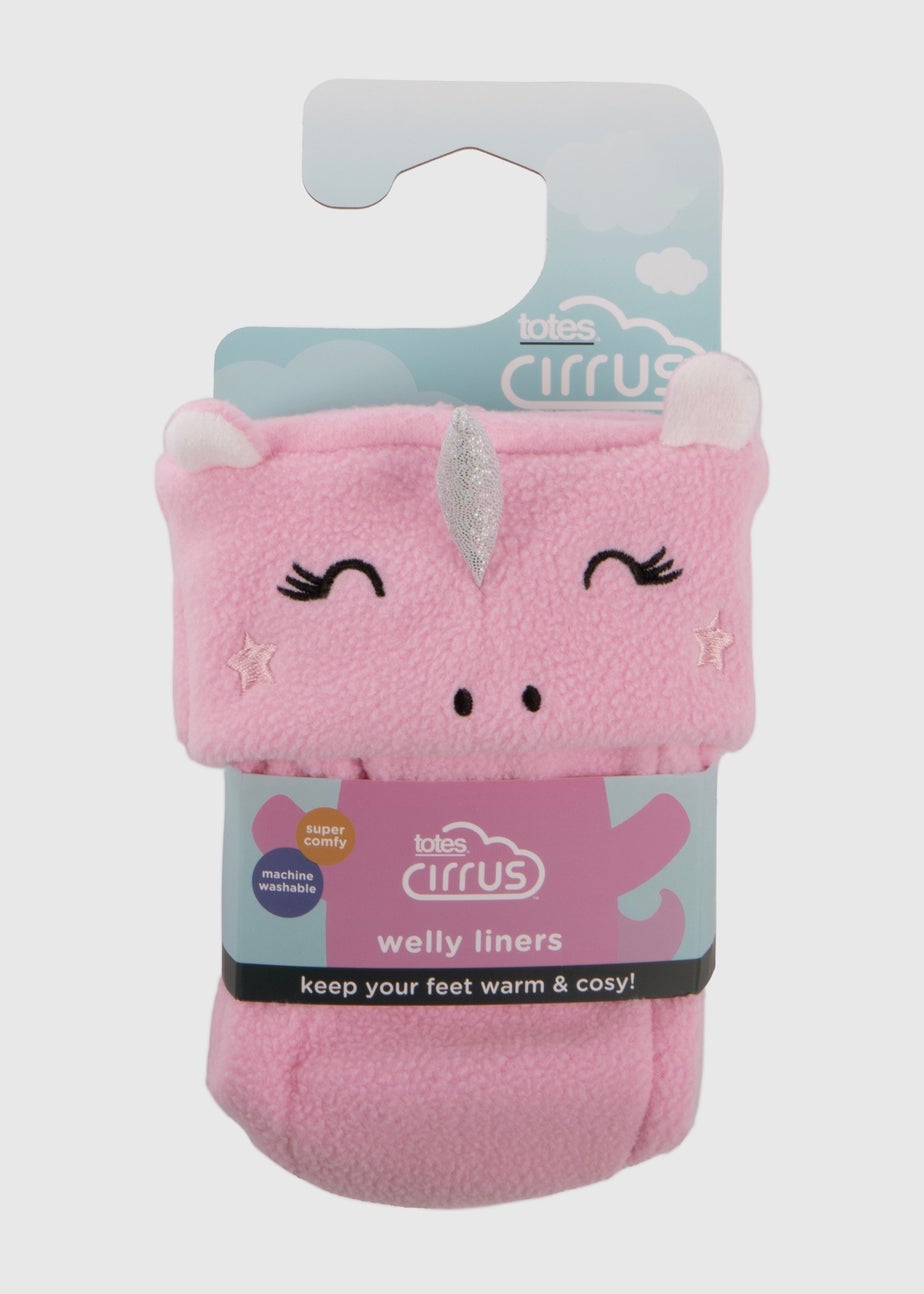 Totes Cirrus Pink Childrens Novelty Welly Liner