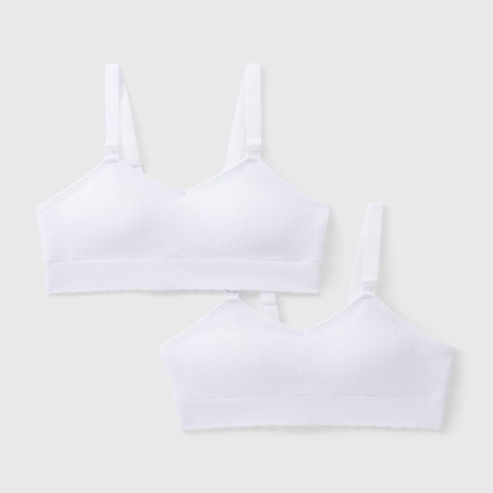 2 Pack Black & White Maternity Seamless Bras